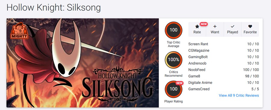 할로우 나이트 : 실크송 오픈크리틱 100점 달성_1.png