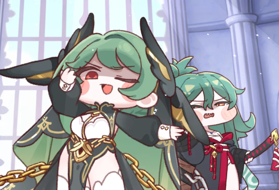 트릭컬, 추탭갈) 배경에 둘만 두니 뭔가 시츄에이션이 만들어지네ㅋㅋㅋ_1.webp