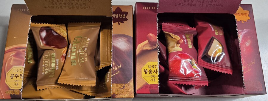 [신제품] 롯데 가나 프리미엄 밤과 카라멜 / 사과와 피넛버터_5.jpg