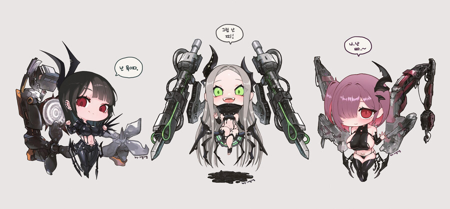 니케) 포비스트 베히모스, 레비아탄, 지즈 SD 팬아트_1.jpg