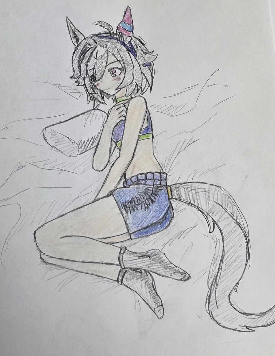 말딸/그림)침대 위에 다소곳하게 앉아있는 빌리브_1.jpg