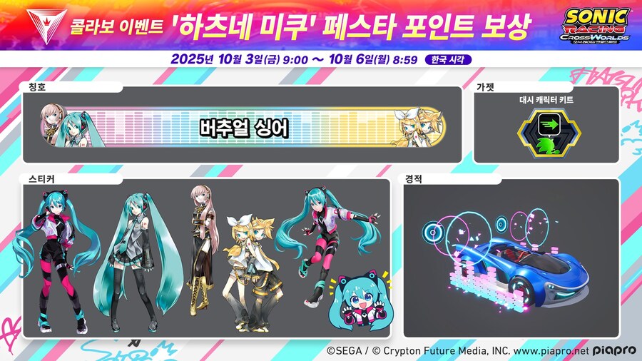 [소닉 레이싱 크로스월드] 기간한정 하츠네 미쿠 페스타 개최_1.jpg