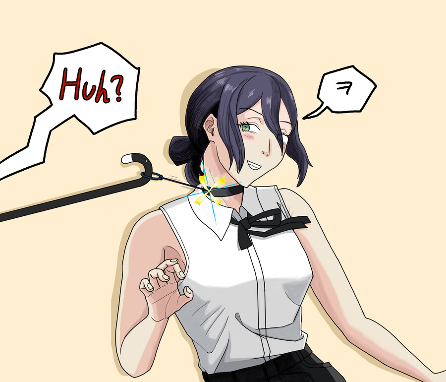 체인소맨)레제 팬아트 : 어? 목에 고리가 있네요?_1.jpg