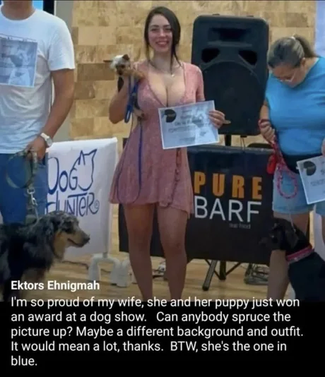 도그쇼에서 우승한 개와 아내.jpg_1.webp