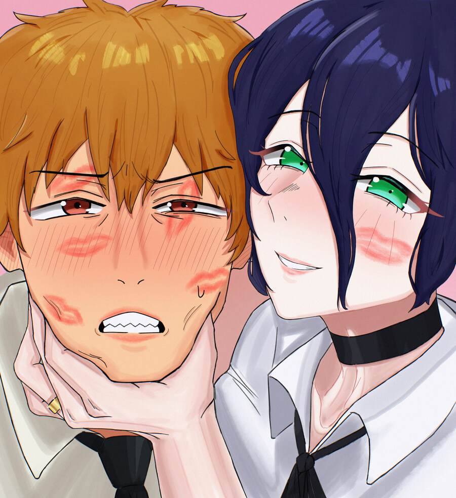 체인소맨) 덴지 레제 그려봄_1.jpg