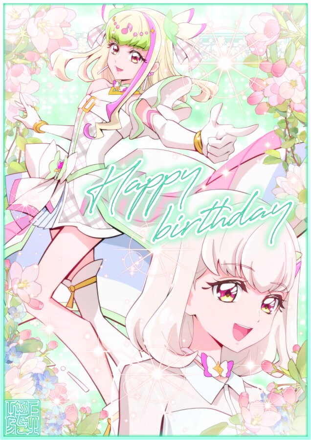 [너와 아이돌 프리큐어♪] 코믹스판 작가의 프리룬 생일 축하 일러스트_1.png