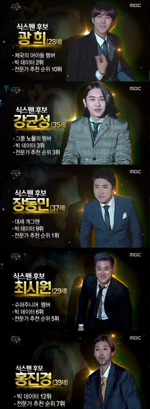 무한도전) 식스맨 최종후보 라인업_1.jpg