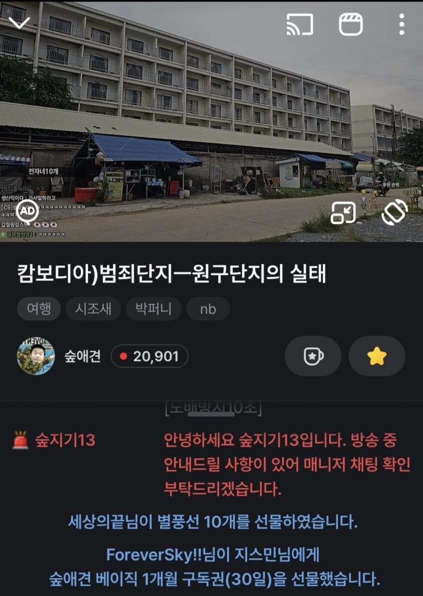 인방)캄보디아로 간 숲BJ 근황_1.jpg