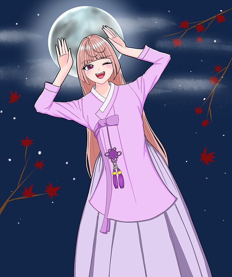 버튜버 추석 한복 그려봤습니다_1.png