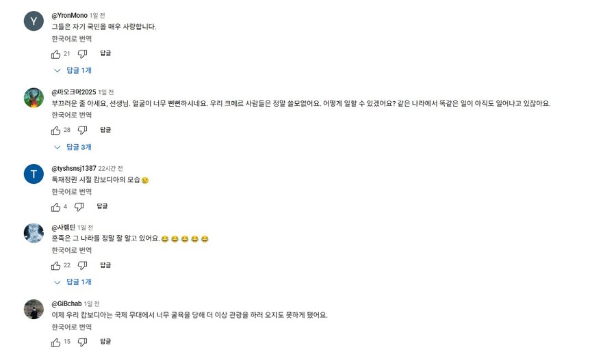 캄보디아) 사람들은 어떤 반응일지 유튜브로 한번 걔들 뉴스 댓글들 봤는데_1.jpg