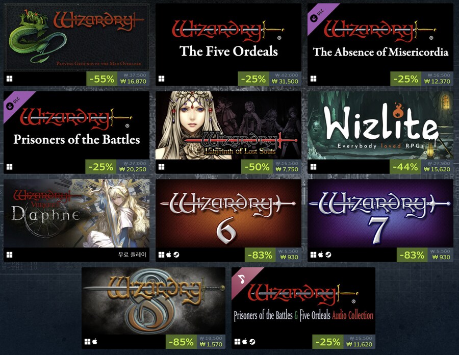 [Steam] 위저드리 시리즈 44주년 기념 세일 (최대 85%)_1.png