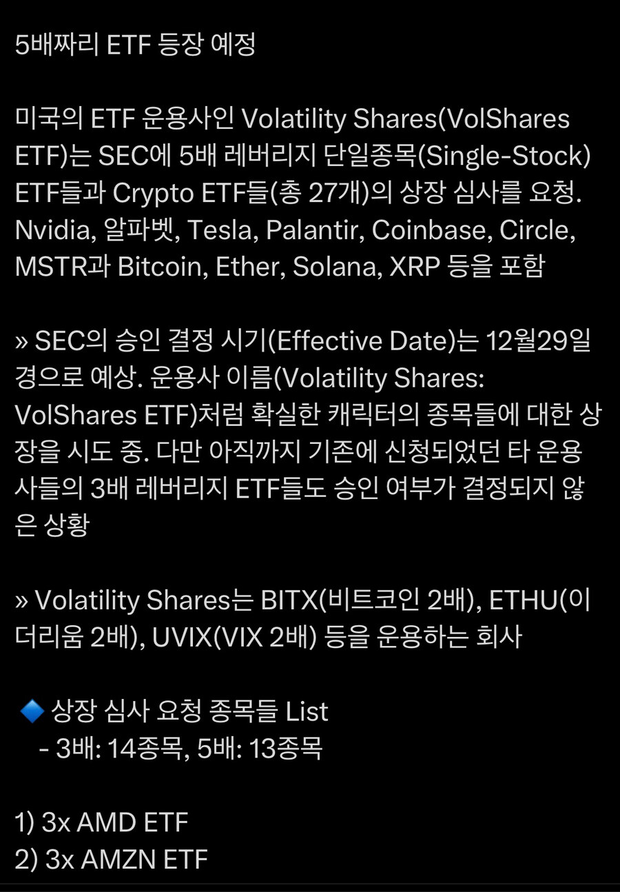 미국주식 신규 5배 레버리지 출시