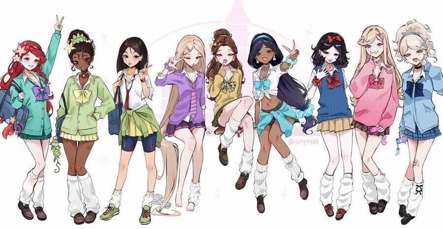 디즈니)갸루풍 공주들_1.png