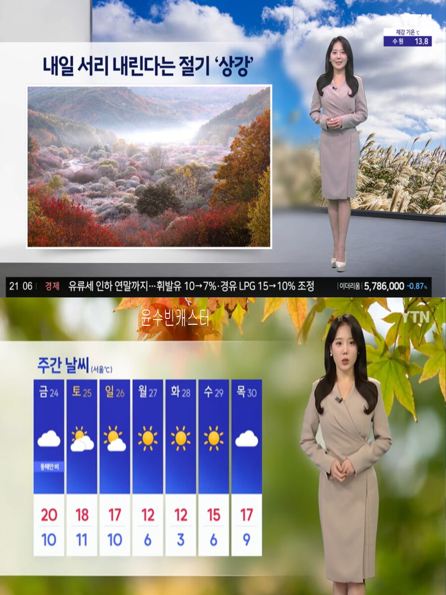 내일, 예년 늦가을 날씨 회복(아침 기온 상승, 자외선 보통, 식중독 주의)_8.jpg