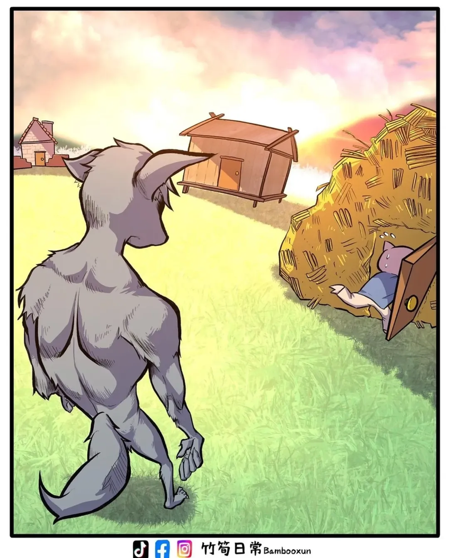 늑대는 돼지들의 집을 부수기 시작했어요_1.webp