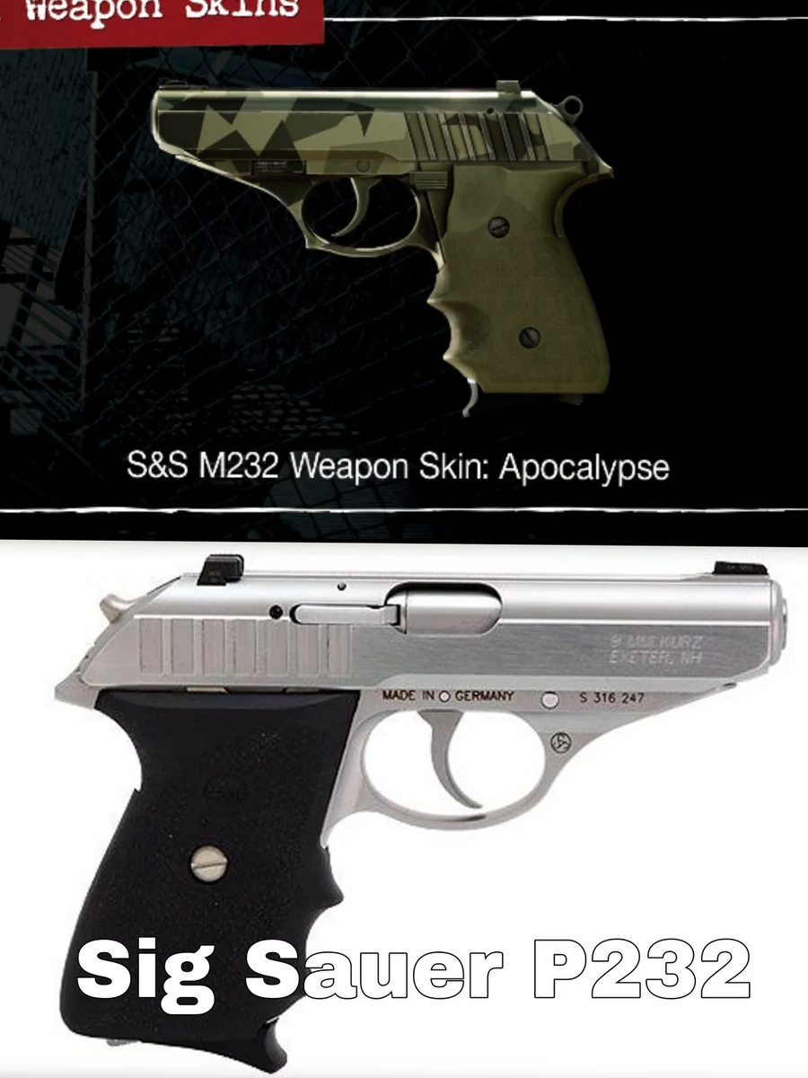 레퀴엠 디럭스 패키지에 노출된 무기류 실제 총과 비교_3.webp