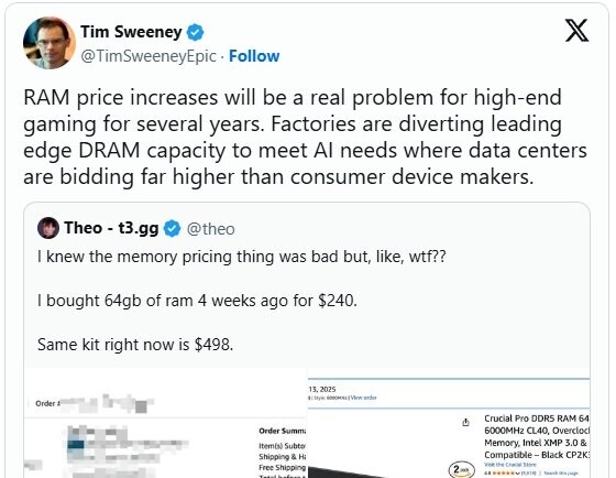 치솟는 DDR5 램 가격, 게임 환경 영향 '불가피'_1.jpg