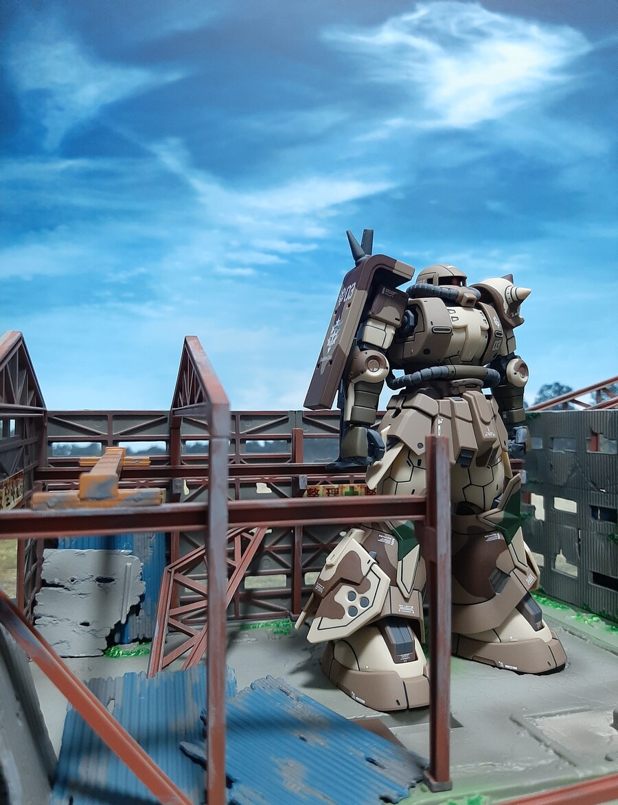 [아크릴 컬러 붓칠] 서던크로스 얼룩 자쿠 5체 모두 완료, 집합!_1.jpg