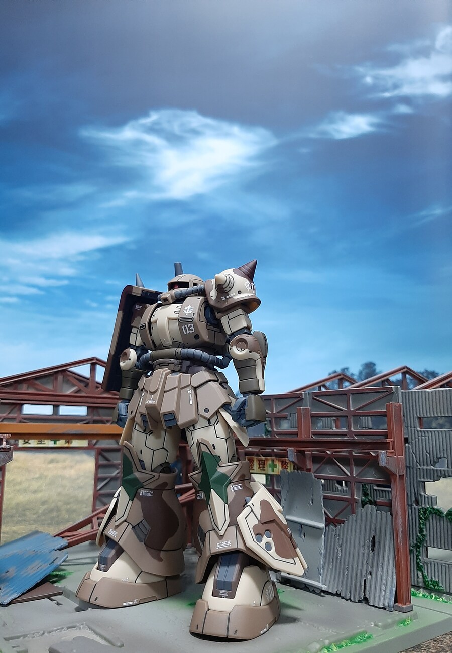 [아크릴 컬러 붓칠] 서던크로스 얼룩 자쿠 5체 모두 완료, 집합!_2.jpg