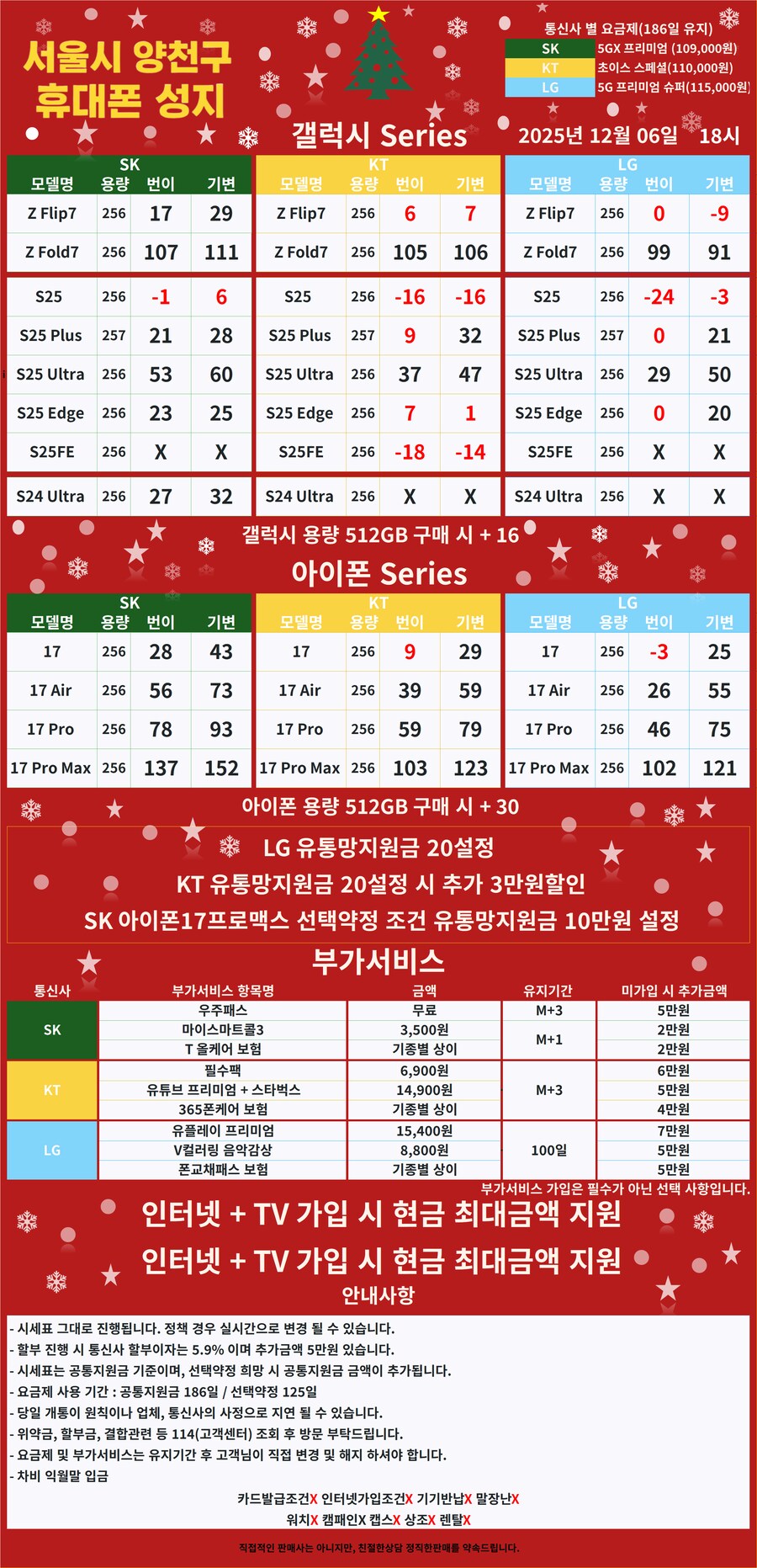 [서울] 양천구 휴대폰성지 12월 06일 시세표【카드X】【반납X】_1.png