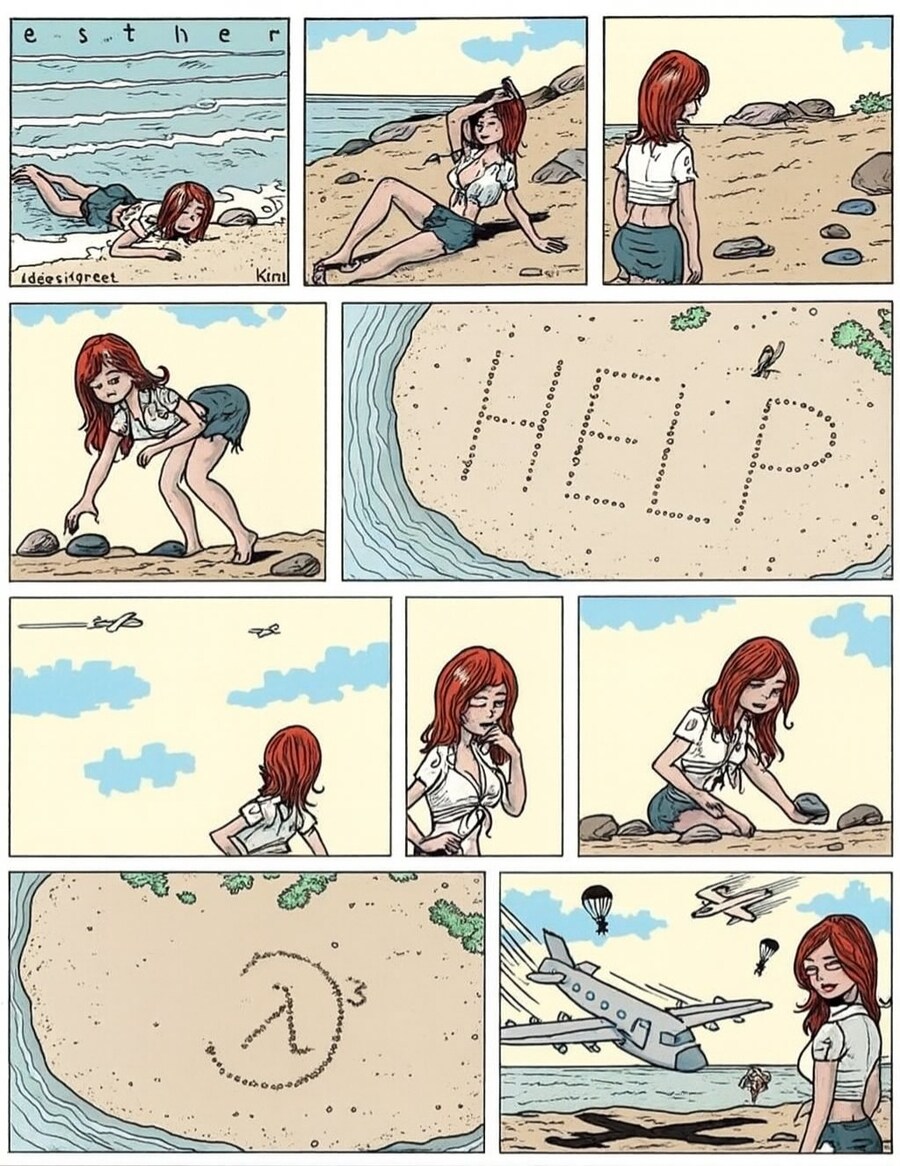 무인도에 갇힌 여성의 SOS 신호.jpg_1.jpg