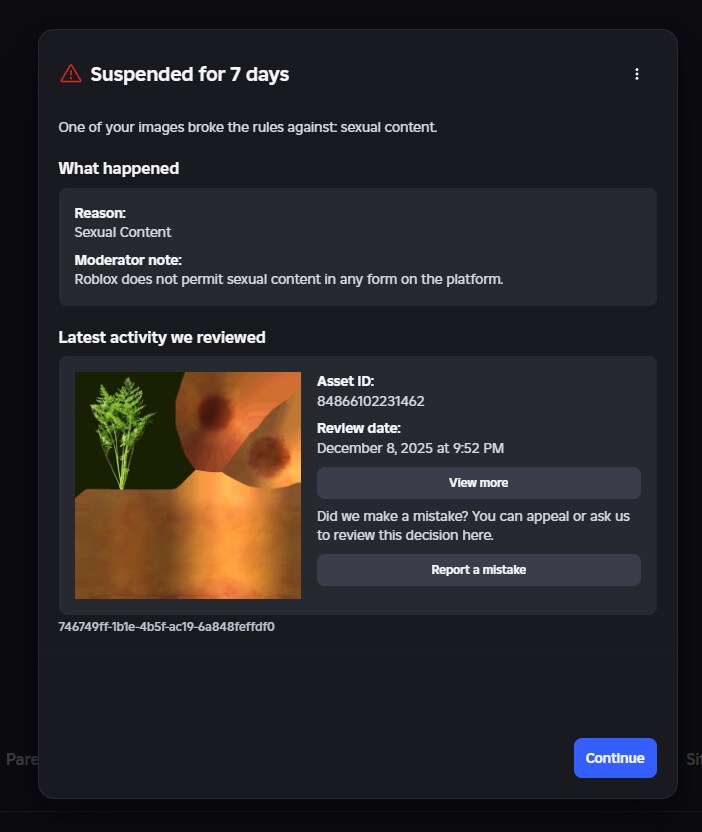 로블록스에서 당근 만들었다고 정지 당한 유저_3.png
