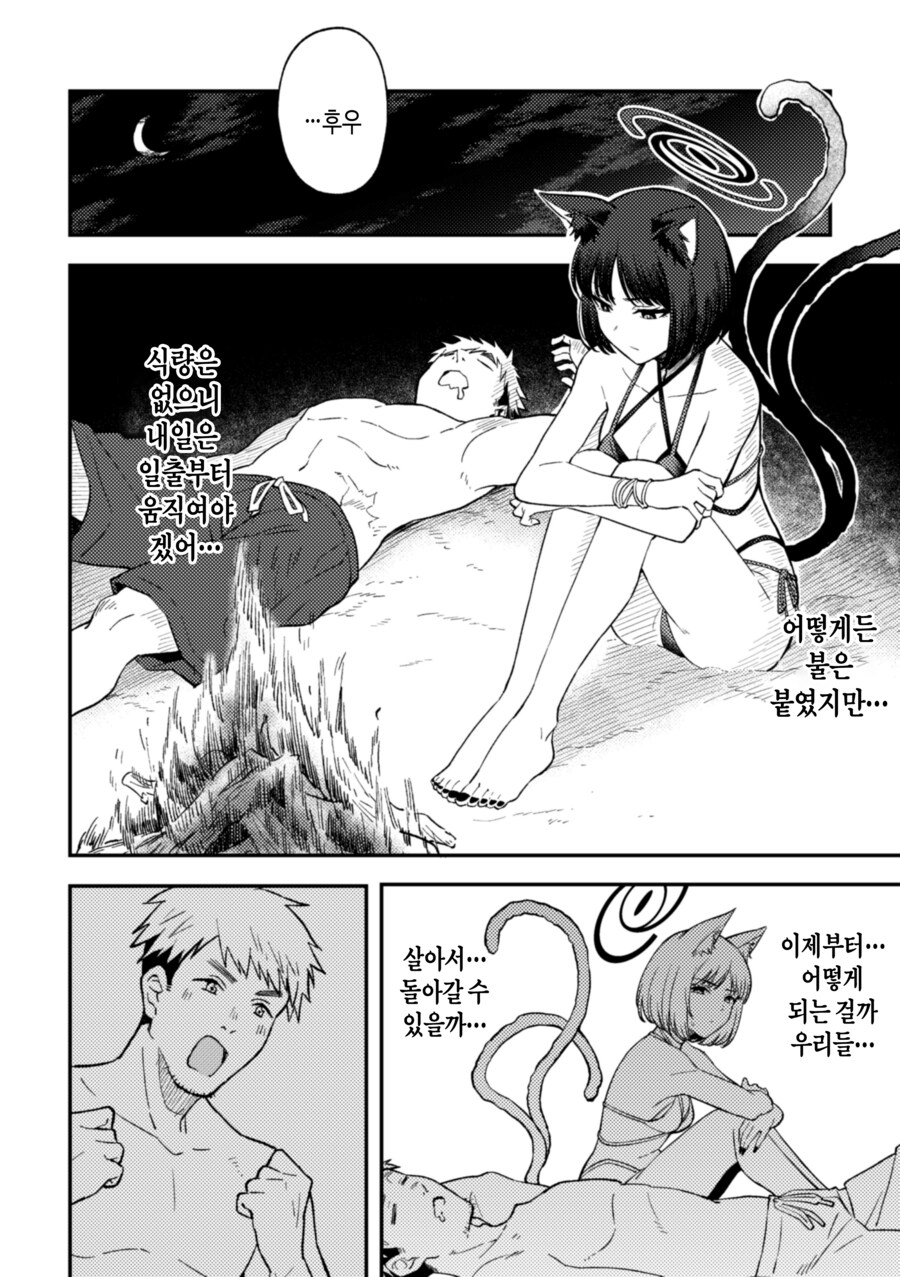 블루아카) 무인도에 조난당한 키쿄와 선생님.manhwa_6.png