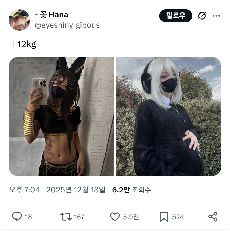 몆달만에 12kg이나 쪄버린 코스플레이어_1.jpg