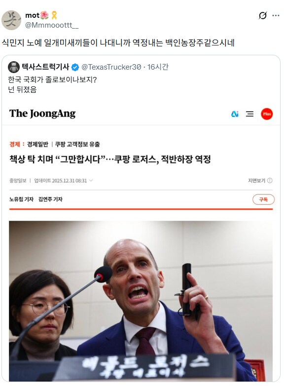 청문회에서 역정내는 쿠팡 로저스 대표.jpg_1.png