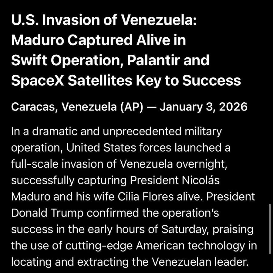 속보) 베네수엘라 참수작전에 팔란티어, 스페이스X가 참여함_1.webp