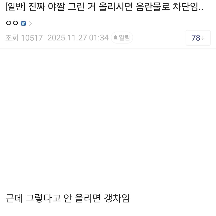 "작가분들 야1짤그린거 올림 음란물로 차단함"_1.jpg