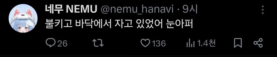 버튜버) 12시 방송예정이던 네무 근황_4.jpg