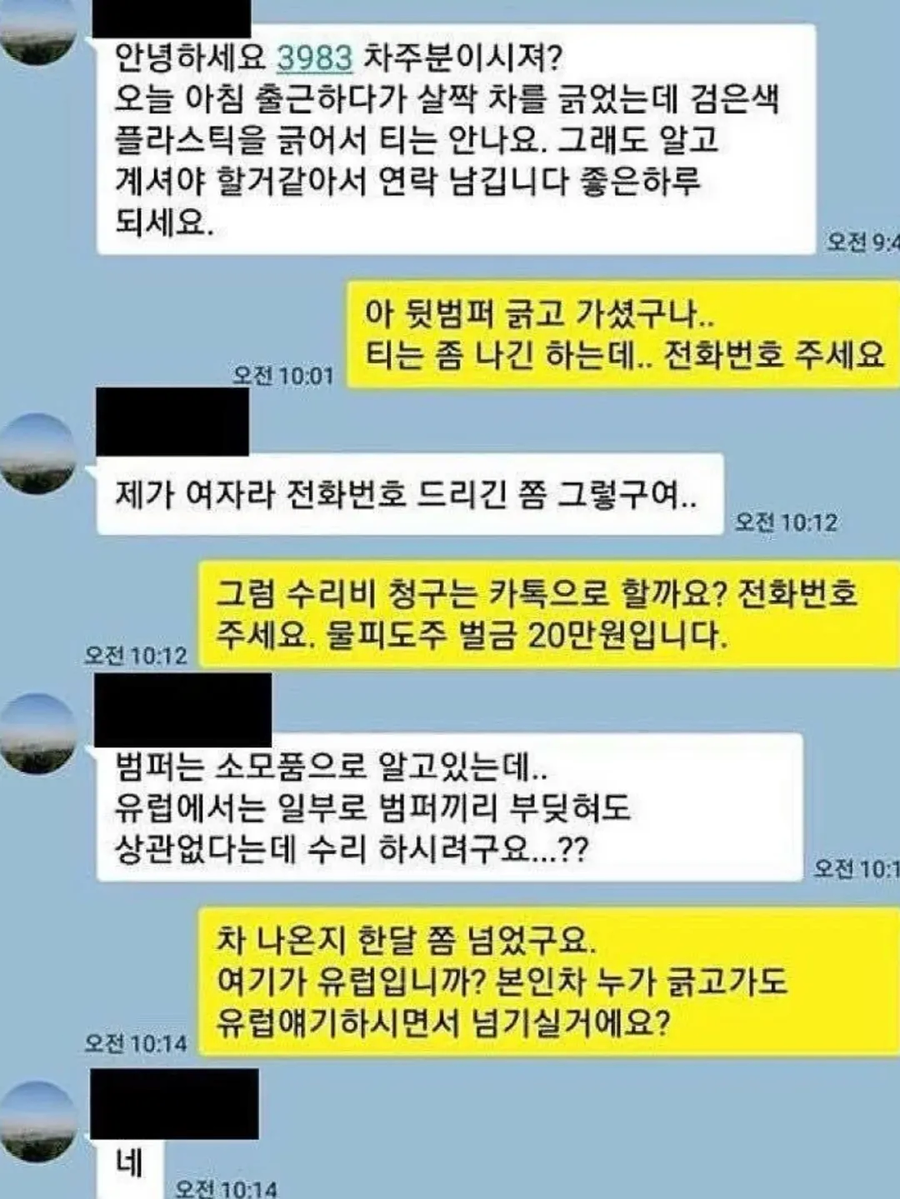 차 긁어놓고 유럽식으로 처리하자는 여자.jpg_1.webp