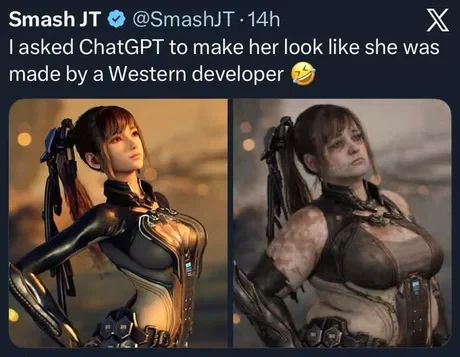 챗지피티야 스텔라 블레이드를 서양 개발진이 만든 것처럼 보이게 만들어줘_1.webp