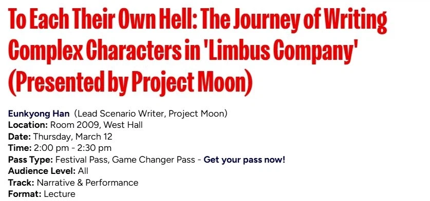 프로젝트문 한은경 수석, GDC서 '림버스 컴퍼니' 서사 강연_1.webp