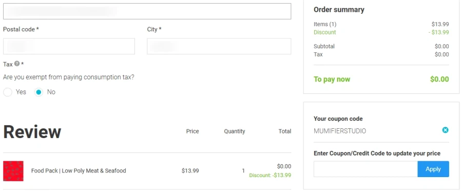 [에셋스토어] (무료) Food Pack | Low Poly Meat &..._2.webp