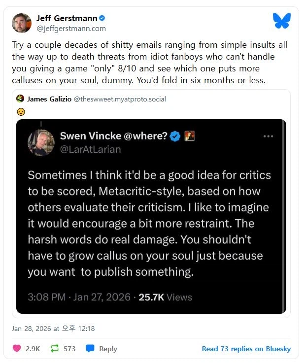 라리안 CEO 또다시 논란을 일으키다, 게임 리뷰어도 리뷰 받아야한다_1.webp