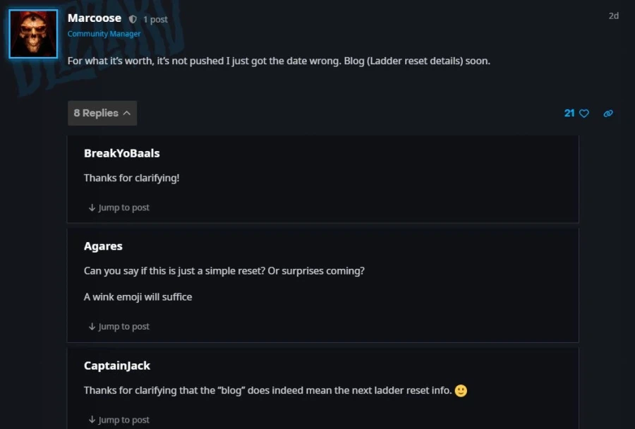 디아블로2) 래더 연기는 커뮤니티 매니저의 착각_1.webp