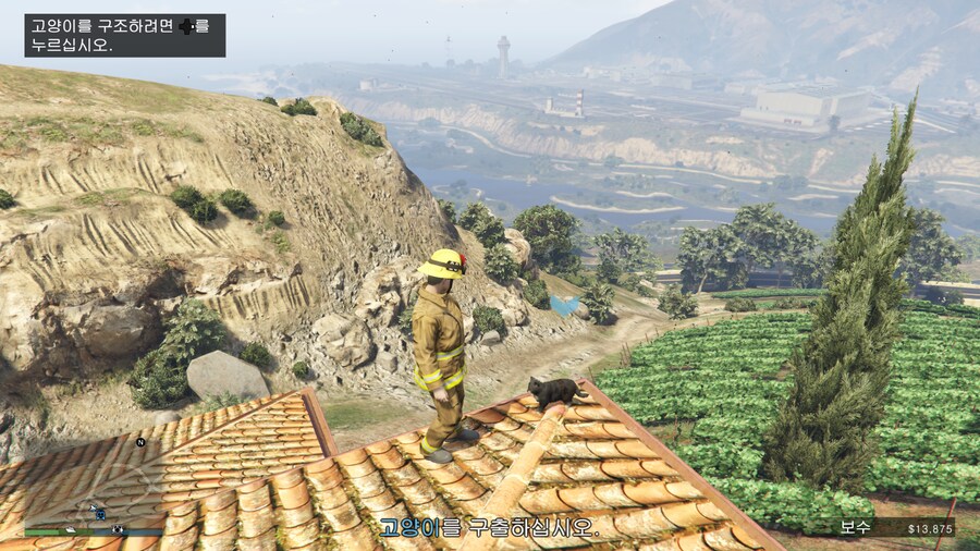 Gta 5 소방관 직업체험 미션중 고양이구출하기_1.png