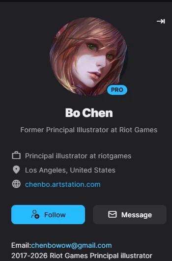 수석 일러스트레이터 Bo Chen 라이엇 게임즈 퇴사_1.webp