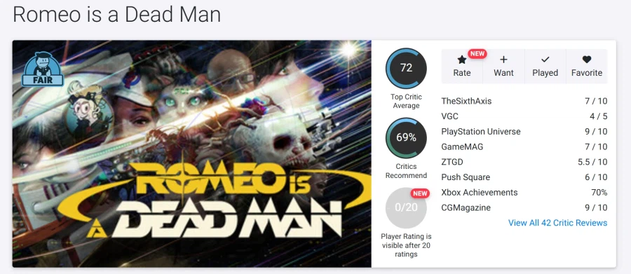 로미오 이즈 어 데드맨 오픈크리틱 및 메타크리틱점수 공개_1.webp