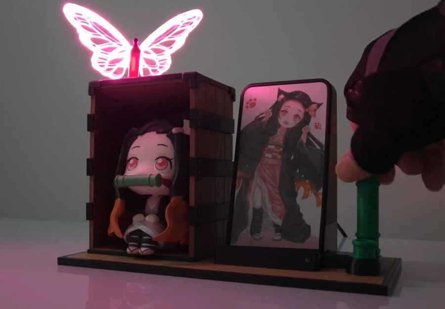 귀칼 네즈코 룩업 피규어 궤짝 무선충전기 무드등 제작_5.webp