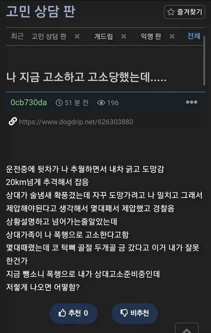 음주운전 뺑소니에 당해서 고소했는데 역으로 고소당함_1.webp