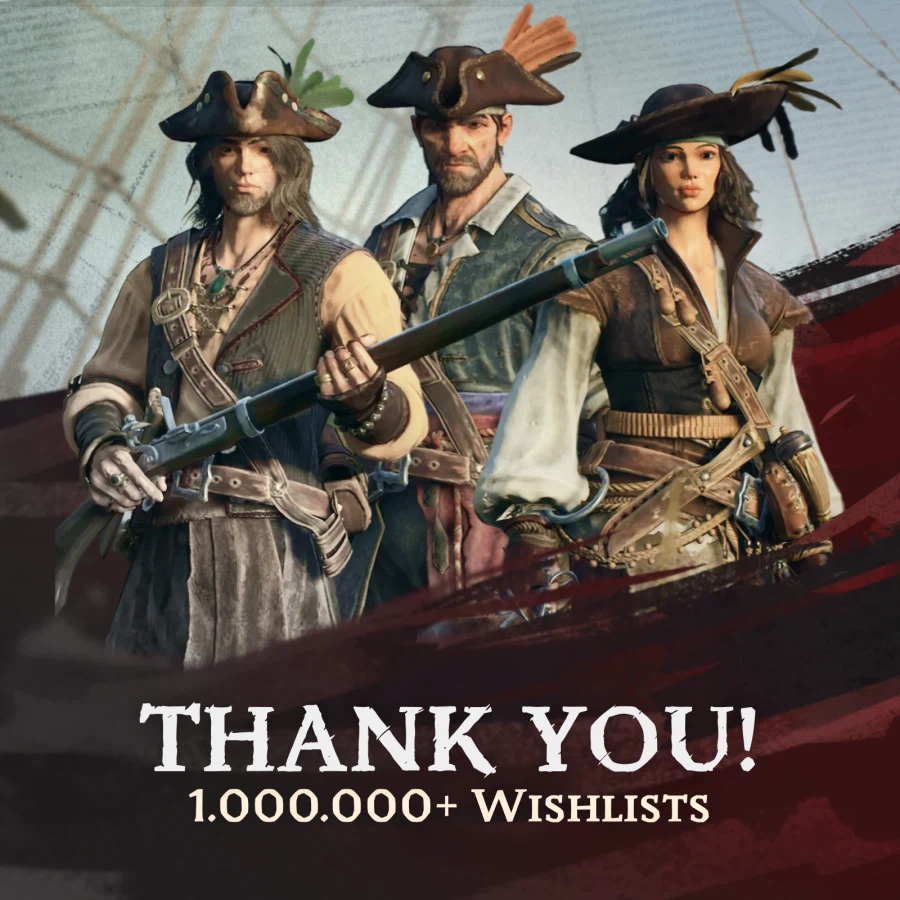 해적 생존 모험 "윈드로즈" 100만 위시리스트 돌파 감사 인사_1.webp