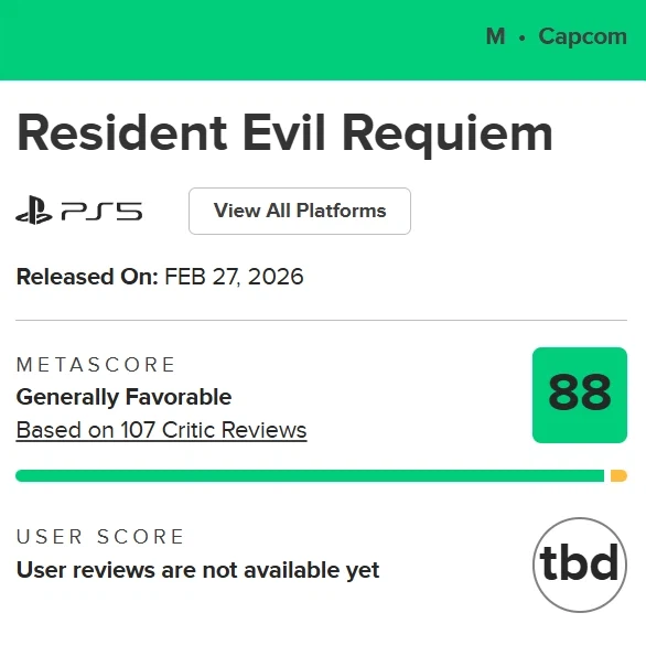 PS5 바이오하자드 레퀴엠 메타크리틱 등재_1.webp