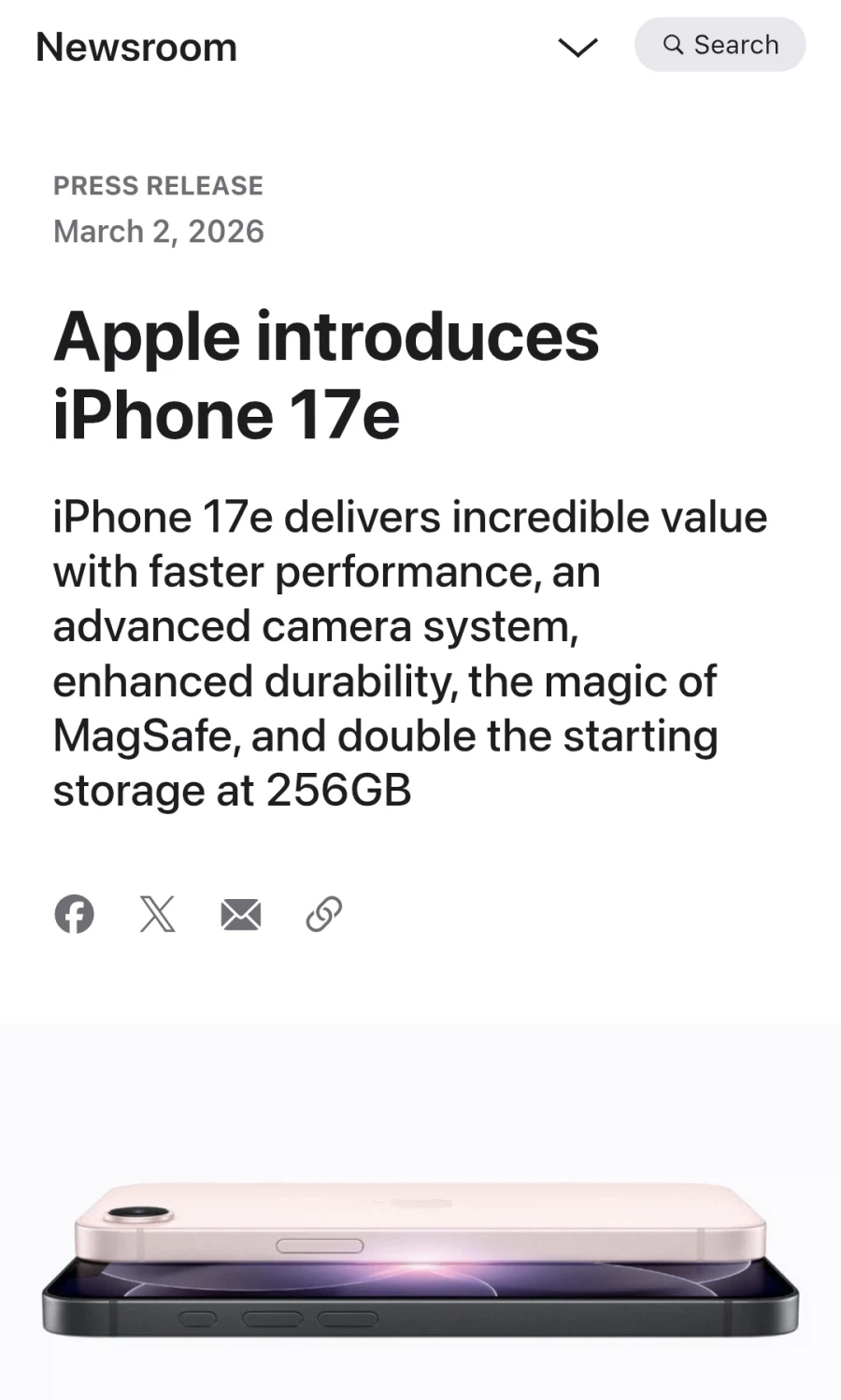 아이폰 17e 공식 발표, 용량 2배 가격 동결_2.webp