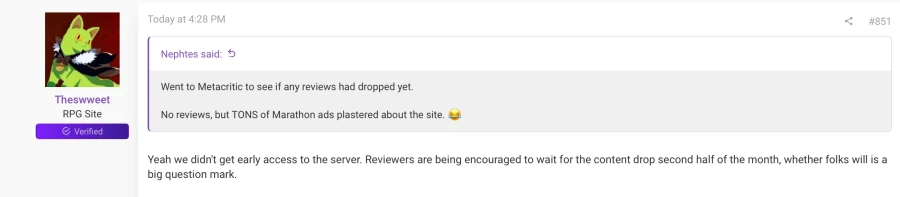 번지, 리뷰어들에게 마라톤 리뷰를 컨텐츠가 드롭되는 3월말로 미루는 것을 부탁_1.webp