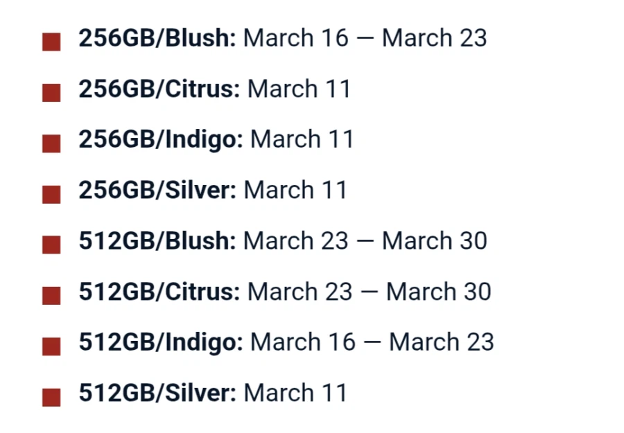 맥북 네오 색상,모델별 배송 예상 날짜_1.webp