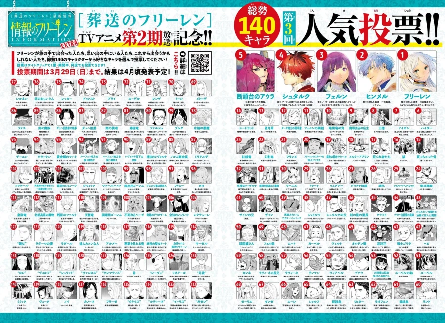 장송의 프리렌) 제3회 인기투표 개최_1.webp