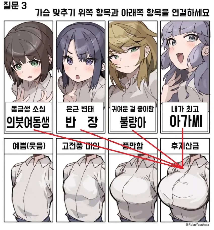 여캐 인상별 어울리는 가슴 크기 맞추기_2.webp